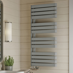 Terma Warp S Salt n Pepper Heated Towel Rail 2605 BTU 1110 x 500mm - Size: 111 x 50 x 11.2cm - Grey - Wilko - thumbnail 3