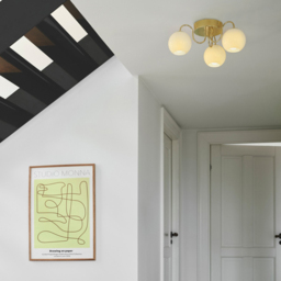 Nordlux Franca Brass Ceiling Light - Size: 18 x 46.2 x 46.2cm - Gold - Wilko - thumbnail 6