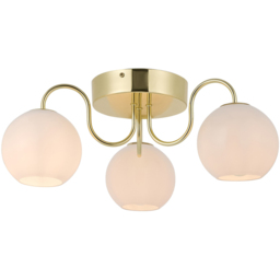 Nordlux Franca Brass Ceiling Light - Size: 18 x 46.2 x 46.2cm - Gold - Wilko - thumbnail 4