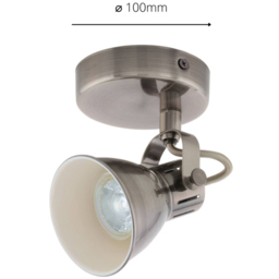 EGLO Seras Antique Nickel Circular Spotlight - Size: 10 x 10 x 10cm - Cream - Wilko - thumbnail 5