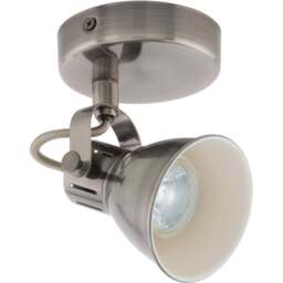 EGLO Seras Antique Nickel Circular Spotlight - Size: 10 x 10 x 10cm - Cream - Wilko