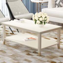 Palazzi White Coffee Table - Size: 56 x 100 x  45cm - Wilko - thumbnail 1