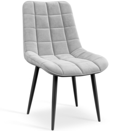Furniture Online Nova Set of 2 Grey Velvet Padded Seat Dining Chair - Wilko - thumbnail 3