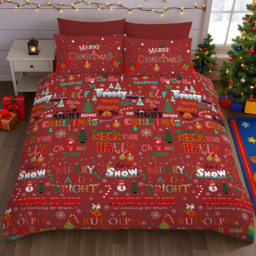 Velosso Single Red Deck The Halls Duvet Set - Wilko