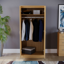 VIDA DESIGNS Riano 2 Door Pine Wardrobe - Brown - Wilko - thumbnail 6