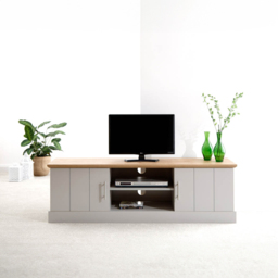 GFW Kendal 2 Door 2 Shelf Grey Large TV Unit - Size: 39 x 150 x 48cm - Wilko - thumbnail 7