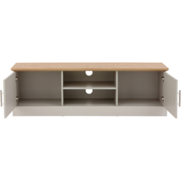GFW Kendal 2 Door 2 Shelf Grey Large TV Unit - Size: 39 x 150 x 48cm - Wilko - thumbnail 6