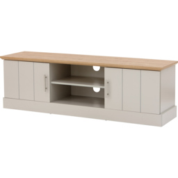 GFW Kendal 2 Door 2 Shelf Grey Large TV Unit - Size: 39 x 150 x 48cm - Wilko - thumbnail 3