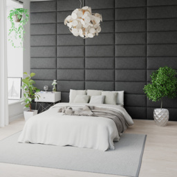 Aspire EasyMount Charcoal Saxon Twill Upholstered Wall Mounted Headboard Panels 2 Pack - Grey - Aspire Beds - Wilko - thumbnail 3
