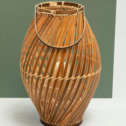 Premier Housewares Hanoi Natural Bamboo Lantern - Size: 25 x 25 x 41cm - Brown - Wilko - thumbnail 3