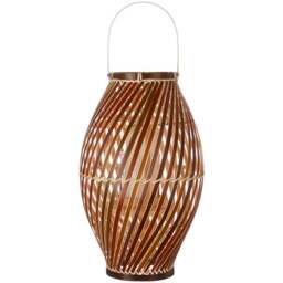 Premier Housewares Hanoi Natural Bamboo Lantern - Size: 25 x 25 x 41cm - Brown - Wilko