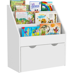 AIYAPLAY Single Drawer 3 Shelf White Kids Bookshelf - Wilko - thumbnail 3
