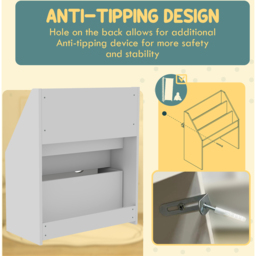 AIYAPLAY Single Drawer 3 Shelf White Kids Bookshelf - Wilko - thumbnail 7