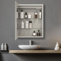 Sorrelis Aquila Single Door Tunable LED Mirror Cabinet 70 x 50cm - Size: 50 x 70 x 13cm - Silver - Wilko - thumbnail 4