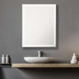 Sorrelis Aquila Single Door Tunable LED Mirror Cabinet 70 x 50cm - Size: 50 x 70 x 13cm - Silver - Wilko - thumbnail 5