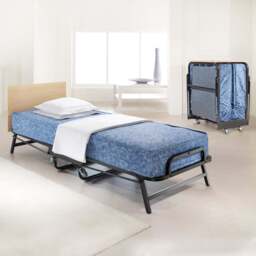 Jay-Be Crown Windermere Single Folding Bed with Waterproof Deep Sprung Mattress - Black - Wilko - thumbnail 1