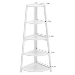 Living and Home 5 Shelf Wooden Ladder Corner Bookshelf - Brown - Wilko - thumbnail 7