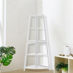 Living and Home 5 Shelf Wooden Ladder Corner Bookshelf - Brown - Wilko - thumbnail 6