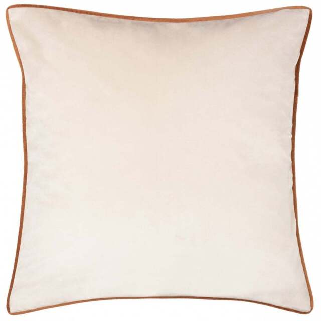 Paoletti Meridian Ecru Ginger Velvet Cushion - Size: 55 x 55 cm - Multi - Wilko - image 1