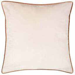 Paoletti Meridian Ecru Ginger Velvet Cushion - Size: 55 x 55 cm - Multi - Wilko