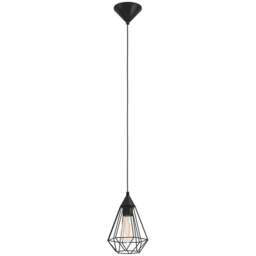 EGLO Tarbes Black Geo Pendant Light - Size: 17.5 x 17.5 x 110.0cm - Wilko - thumbnail 1