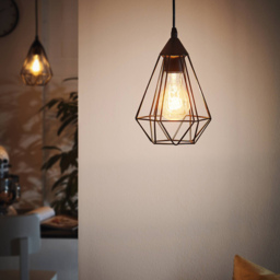 EGLO Tarbes Black Geo Pendant Light - Size: 17.5 x 17.5 x 110.0cm - Wilko - thumbnail 3