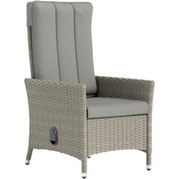 Outsunny Grey Rattan Adjustable Backrest Garden Recliner Chair - Size: 100 x 59 x 59cm - Wilko - thumbnail 3