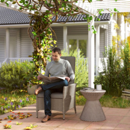 Outsunny Grey Rattan Adjustable Backrest Garden Recliner Chair - Size: 100 x 59 x 59cm - Wilko - thumbnail 4