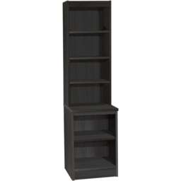 R White Cabinets 6 Shelf Black Desk Height Bookcase with Hutch - Size: 182.8 x 47.9 x 54cm - Wilko - thumbnail 3