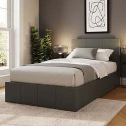 GFW Single Grey End Lift Ottoman Bed - Wilko