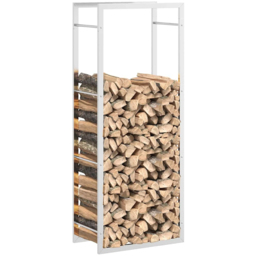 vidaXL Silver Stainless Steel Firewood Log Holder 132 x 50 x 28cm - Wilko - thumbnail 4