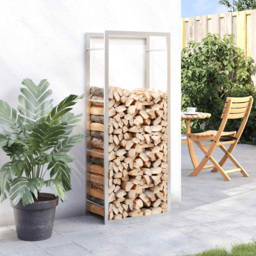 vidaXL Silver Stainless Steel Firewood Log Holder 132 x 50 x 28cm - Wilko - thumbnail 3
