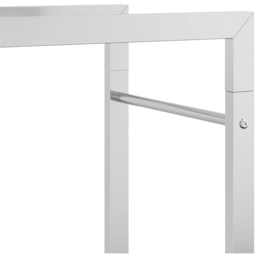 vidaXL Silver Stainless Steel Firewood Log Holder 132 x 50 x 28cm - Wilko - thumbnail 6
