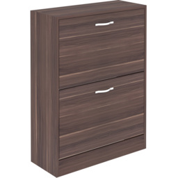 Vida Designs 2 Drawer Walnut Shoe Cabinet - Size: 24 x 60 x 80cm - Brown - Wilko - thumbnail 3