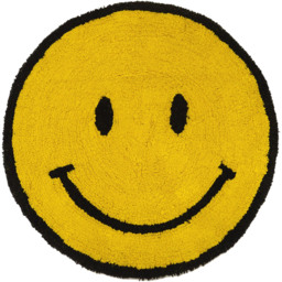 Mooky Mats Smiley Face Round Reversible Bath Mat 70cm - Size: 70 x 70cm - Yellow - Wilko