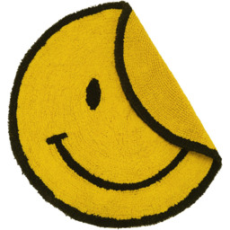 Mooky Mats Smiley Face Round Reversible Bath Mat 70cm - Size: 70 x 70cm - Yellow - Wilko - thumbnail 4