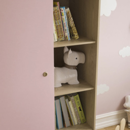 Junior Vida Neptune Single Door Pink and Oak Wardrobe - Wilko - thumbnail 4
