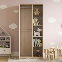 Junior Vida Neptune Single Door Pink and Oak Wardrobe - Wilko - thumbnail 7