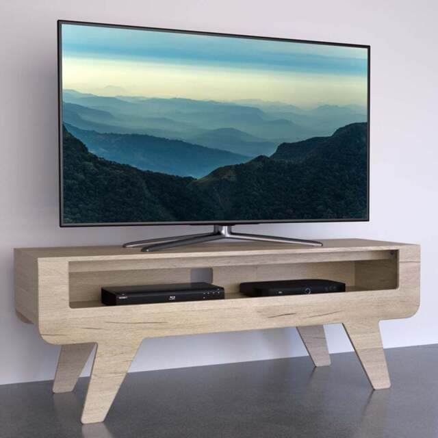 AVF Horton Whitewashed Oak Tapered Leg TV Unit - Size: 39.2 x 120 x 45 - Wood - Wilko - image 1