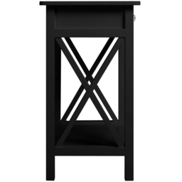 Living and Home Single Drawer Black Wooden Bedside Table - Wilko - thumbnail 5