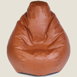 Kaikoo Tan Faux Leather Tear Drop Bean Bag - Brown - Wilko - thumbnail 3