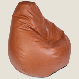 Kaikoo Tan Faux Leather Tear Drop Bean Bag - Brown - Wilko - thumbnail 4