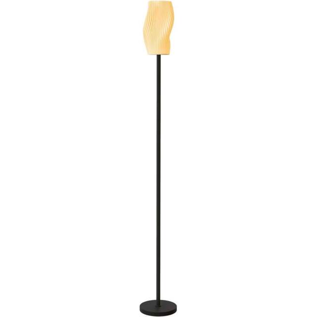 HOMCOM White 3D Printed Flowing Curve Shade Black Floor Lamp with 3 Colour Temperature - Size: 21 x 33 x 44cm - Wilko - image 1