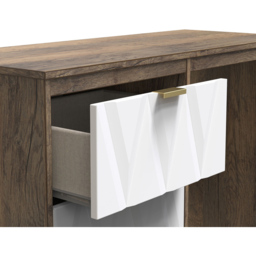 Crowndale Las Vegas 3 Drawer Matt White and Vintage Oak Dressing Table - Wilko - thumbnail 7