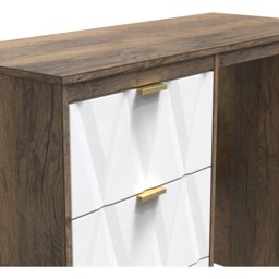 Crowndale Las Vegas 3 Drawer Matt White and Vintage Oak Dressing Table - Wilko - thumbnail 6