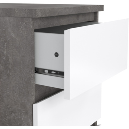 Florence 3 Drawer Concrete and White High Gloss Bedside Table - Furniture to Go - Wilko - thumbnail 6