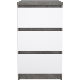 Florence 3 Drawer Concrete and White High Gloss Bedside Table - Furniture to Go - Wilko - thumbnail 4