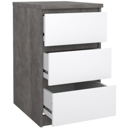 Florence 3 Drawer Concrete and White High Gloss Bedside Table - Furniture to Go - Wilko - thumbnail 5