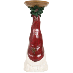 Wood Effect Santa Candle Holder - White and Red - Santa's Chalet - Wilko - thumbnail 4