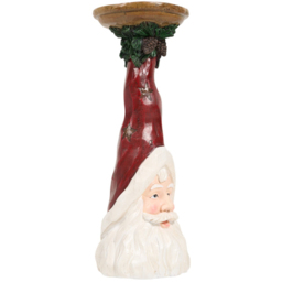 Wood Effect Santa Candle Holder - White and Red - Santa's Chalet - Wilko - thumbnail 3
